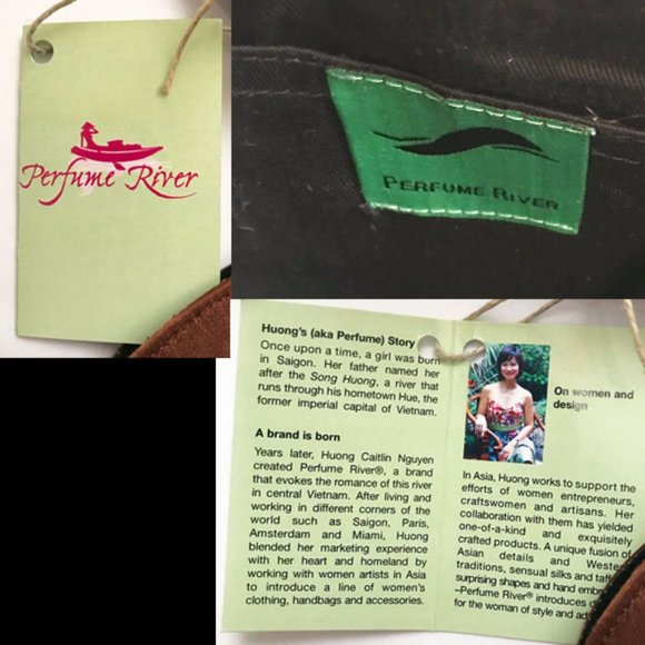 NWT Handcrafted Embroidered Silk Handbag By Perfume River - Picture 10 of 12